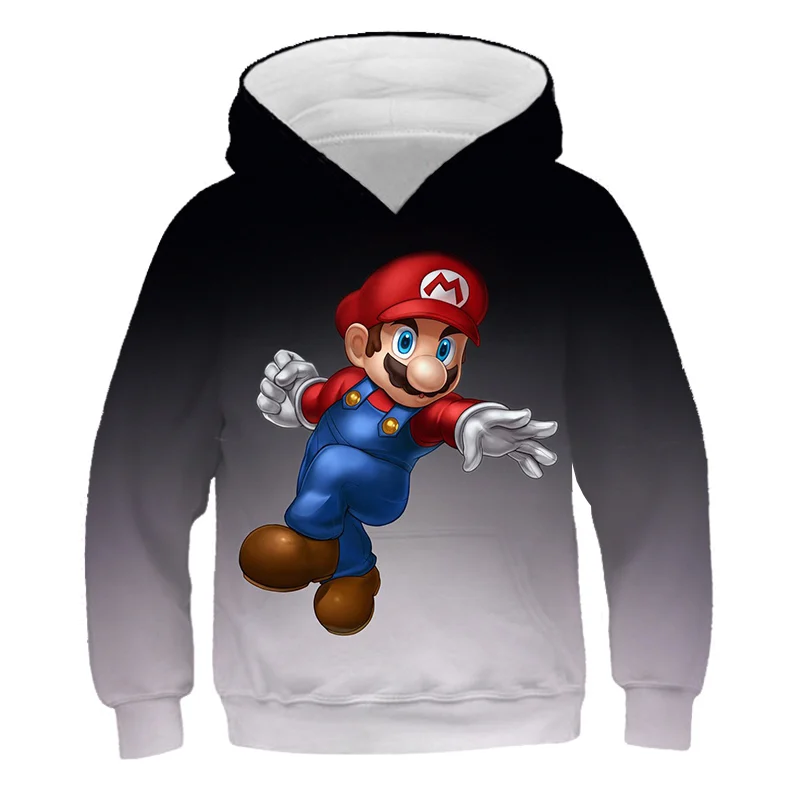 

3 To 14 Years Kids Hoodies Game Mario Bros 3D Sweatshirt Boys Girls Outerwear Jacket Coat Children Clothing