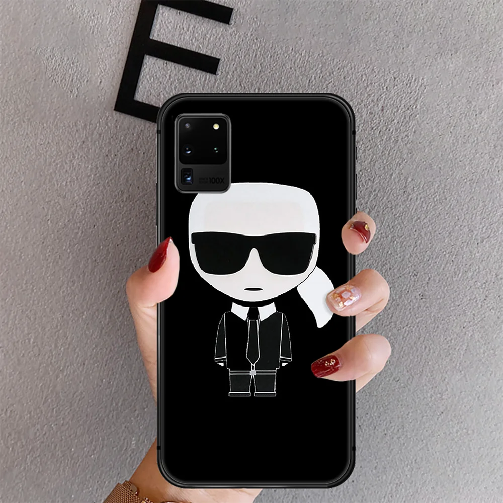 

Fashion KARling Phone Case Cover For Samsung Galaxy Note S 7 8 9 10 20 21 10E Plus Lite Uitra Black 3D Hoesjes