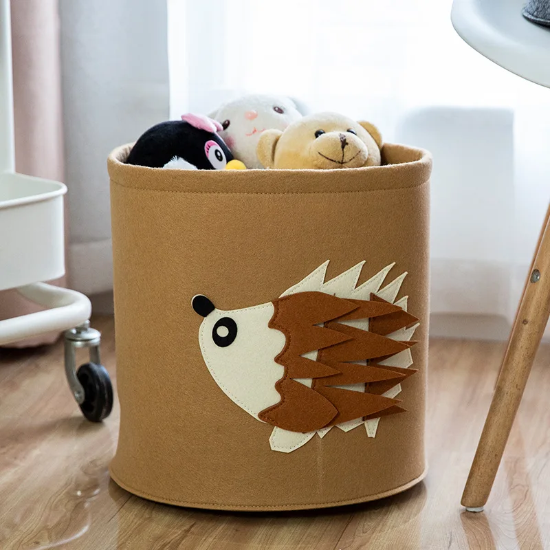 

Toy Storage Basket Felt Laundry Hamper Large Cartoon Kids Toys Storage Bin Sundries Organizer Dirty Clothing Launtry Bag
