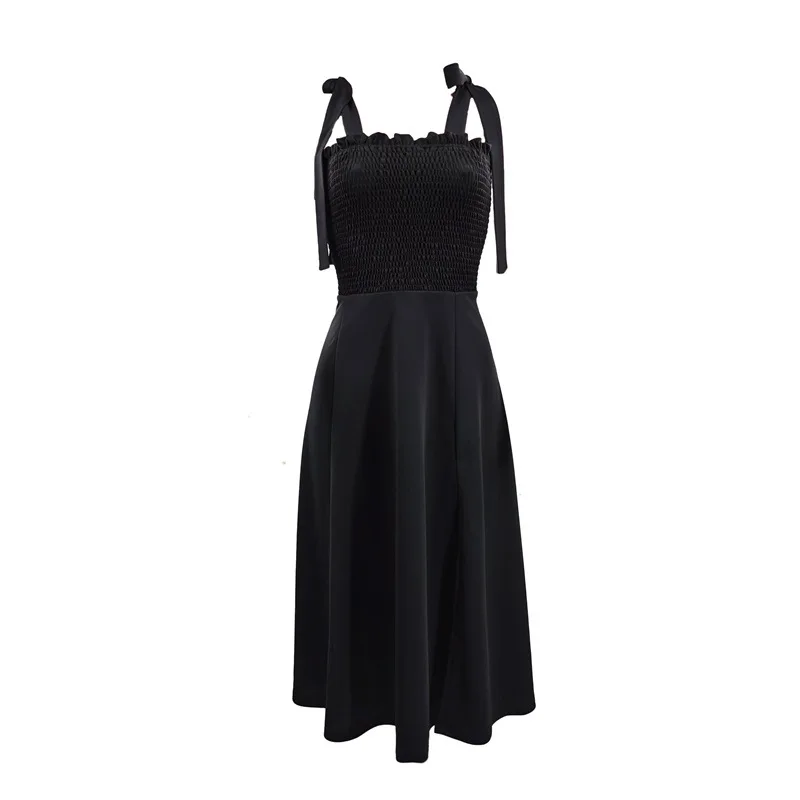 

Pzhk Summer Women Dress Fashion Bow Backless Elegant Beach Sleeveless Mini Ruffle White Casual Party Sexy Vestidos