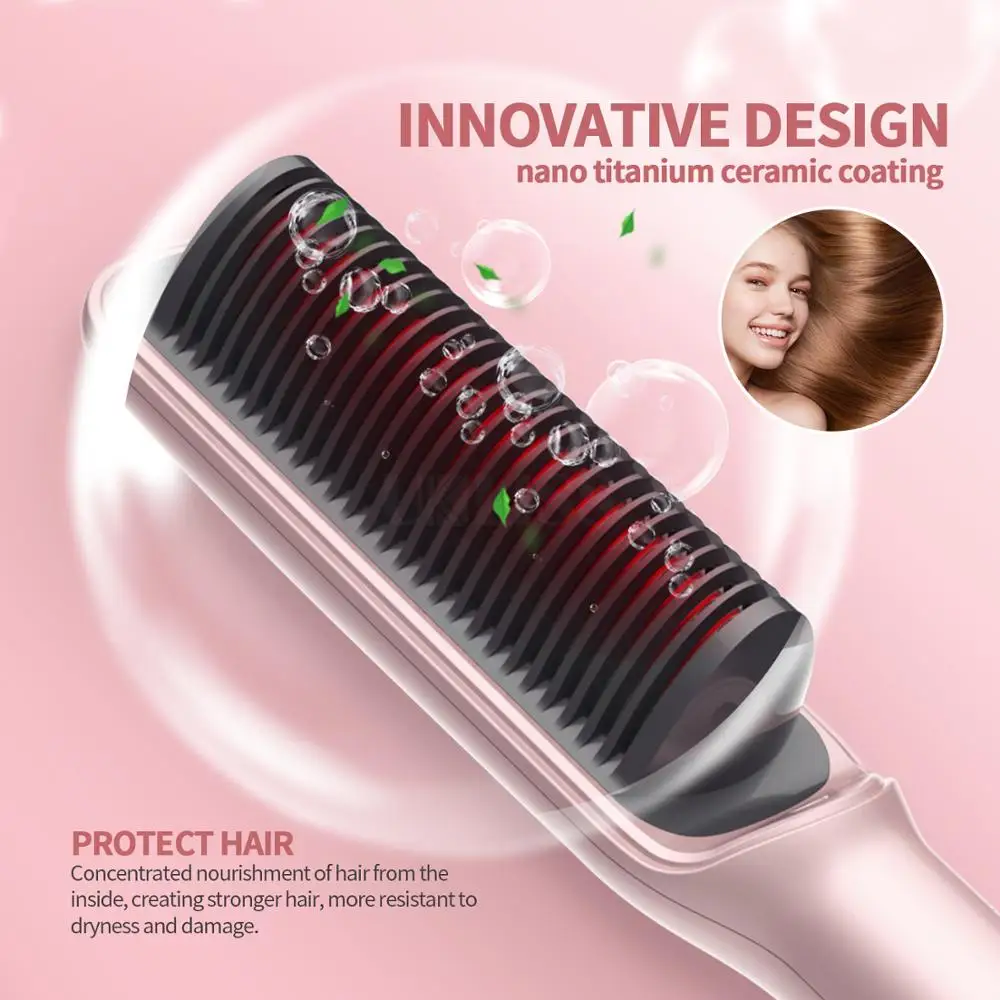 

Electric Ceramic Straightener For Women Straightening Multifunctional Hot Comb Straights Styling Comb Quick Hair Style Tools