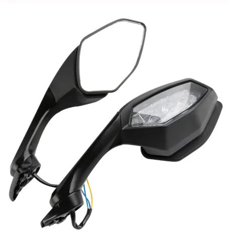

Motorcycle LED Turn Signal Indicator Light Rearview Mirror Rear View Side Mirrors For Yamaha YZF R6 2017 YZF R1 2015-2019