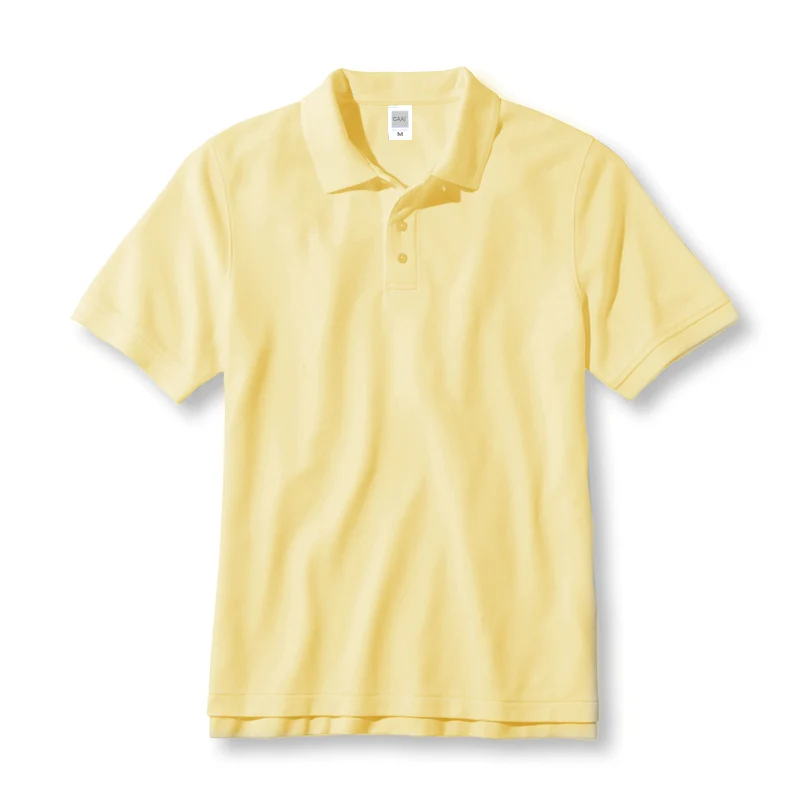 Light Yellow GAAJ, 100 хлопок, рубашка поло для мужчин,, брендовые рубашки для мужчин, короткий рукав, летняя модная одежда, цвет винный, синий, серый, красный, темно-синий, мужские Поло - Цвет: Light Yellow