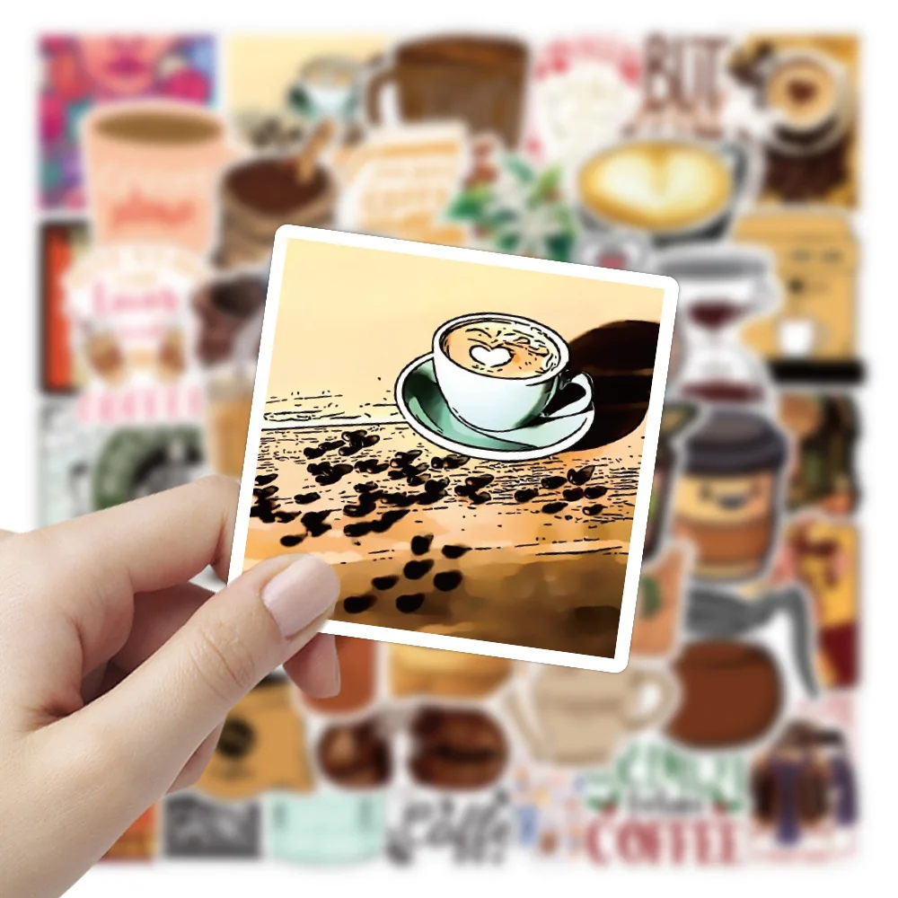 

50pcs Cartoon Creative Coffee Art Graffiti Notebook Hand Account Suitcase Phone Skateboard Laptop Decoration Sticker Kids Toy