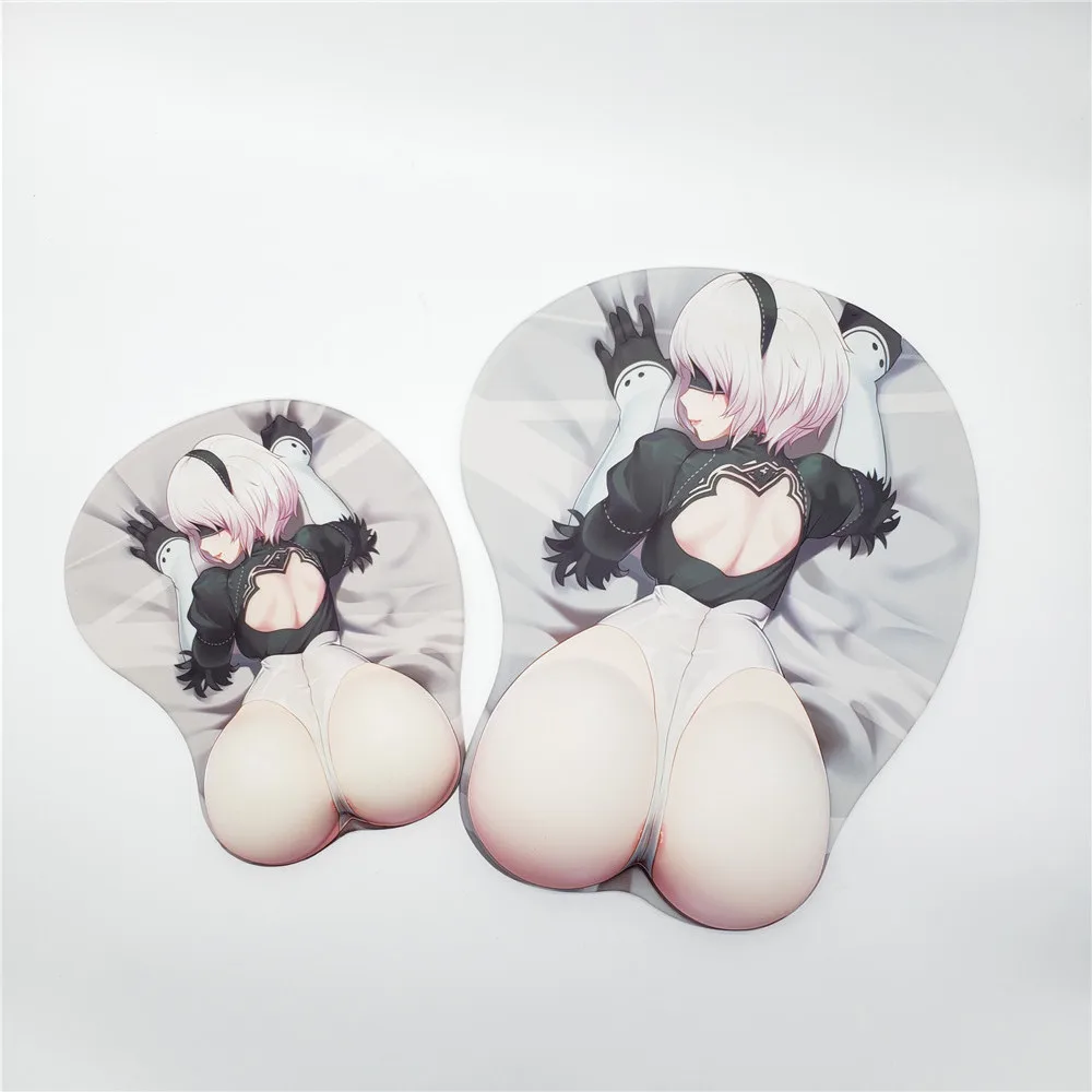 NieR: Automata 2B игровой 3D коврик для мыши, коврик для мыши с силиконовым гелем, подставка для запястья, размер 26*22 см - Цвет: Bottom Big size