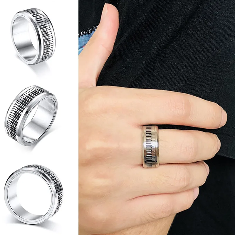 Кольцо для мужской клавиатуры Pinksee с черно белой клавиатурой|Кольца| |