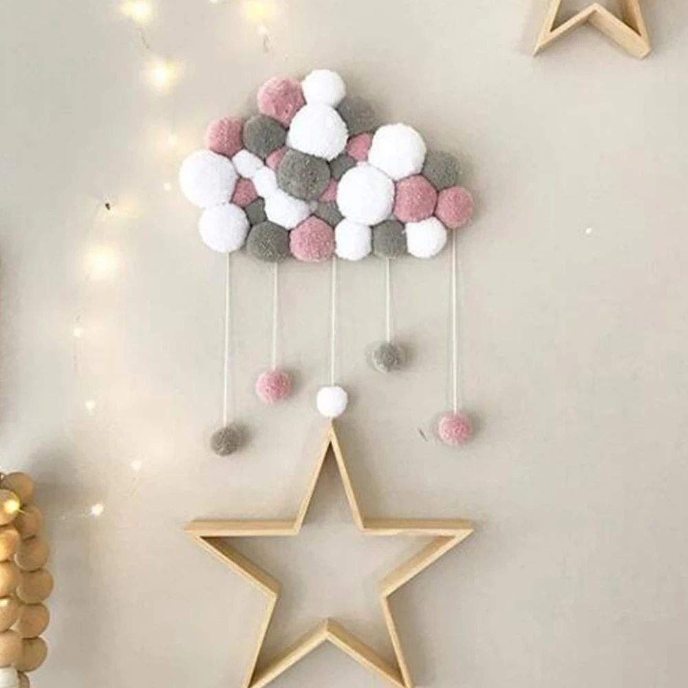 Скандинавские украшения для детской комнаты девочек Плюшевые настенные Детские