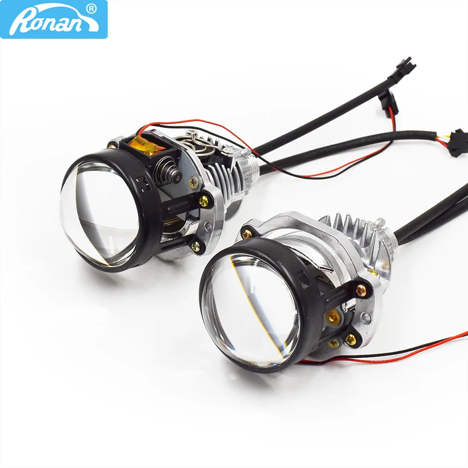 

Ronan 2pcs LHD 2.0 inch mini HD Bi-LED projector lens 5500k for car styling Motorcycle H1 H4 H7 9005 9006 retrofit DIY