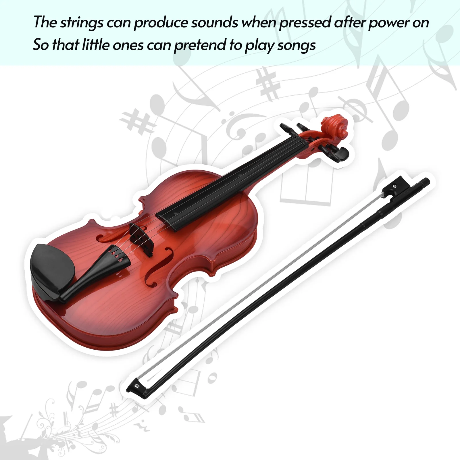 

Kids Toy Violin Mini Electric Violin with 4 Adjustable Strings Violin Bow Children Musical Intrument Toy