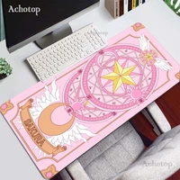 Anime Cardcaptor Sakura Mousepad Gamer Cute 90X40 kawaii Kuro Large Gaming Mouse Pad XLL Locking Edge Laptop Notebook Desk Mat