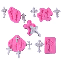 christian cross shaped silicone fondant cake decorating mold chocolate molds baking tools kitchen accessories