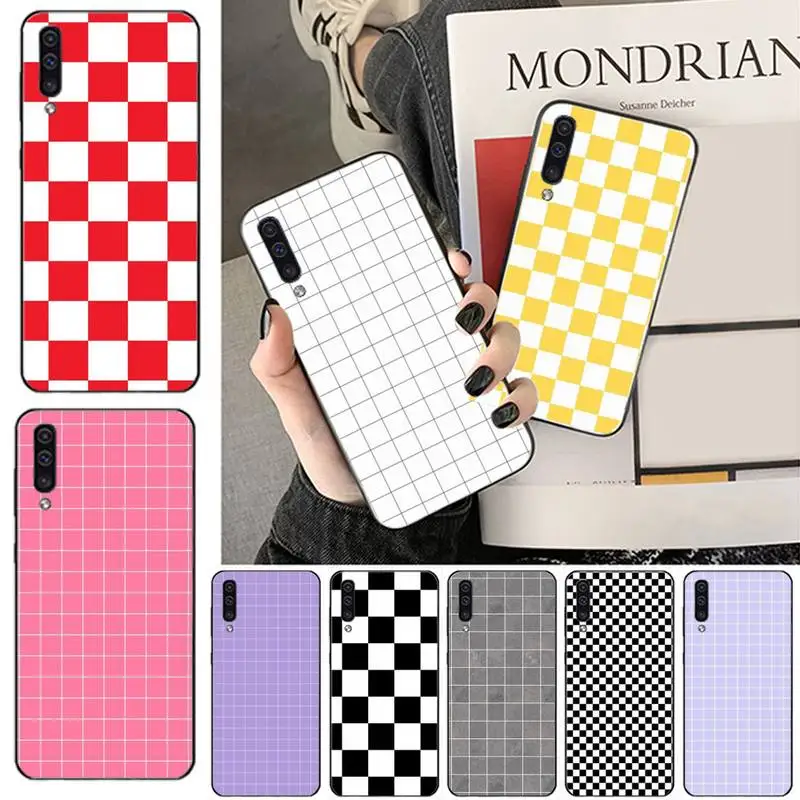 

Checkerboard Plaid Phone Case For Samsung galaxy S 7 8 9 10 20 edge A 6 10 20 30 50 51 70 note 10 plus