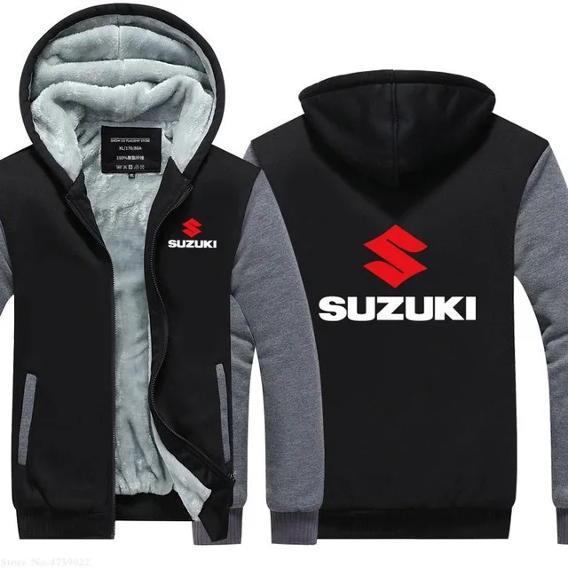 Новые Зимние Цвета плюс бархат утолщение Suzuki Толстовка свободное теплое пальто с длинным рукавом мужские модные толстовки куртки с воротником Топы