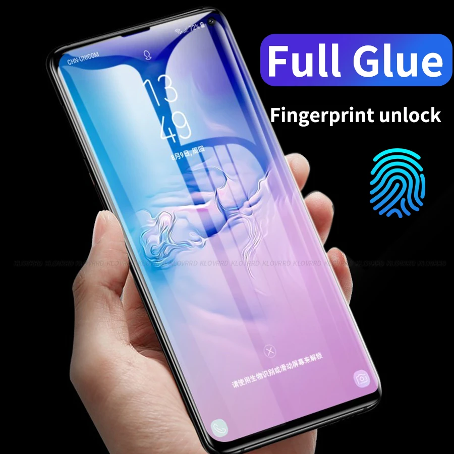Для samsung Galaxy S10 S9 S8 Plus Note 9 8 S10e 5G Nano жидкий полный клей УФ закаленное стекло Защита