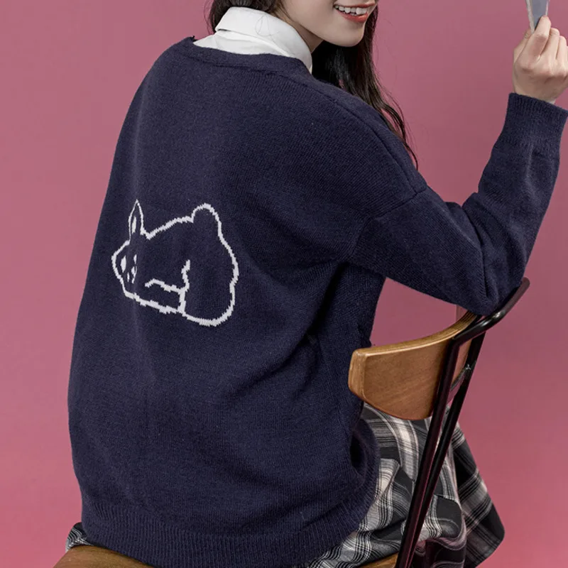 

Sweaters Women Cardigan Long Sleeve Simple Korean Students Spring Autumn Single Breasted Sweet Outwear Kawaii Students Ulzzang
