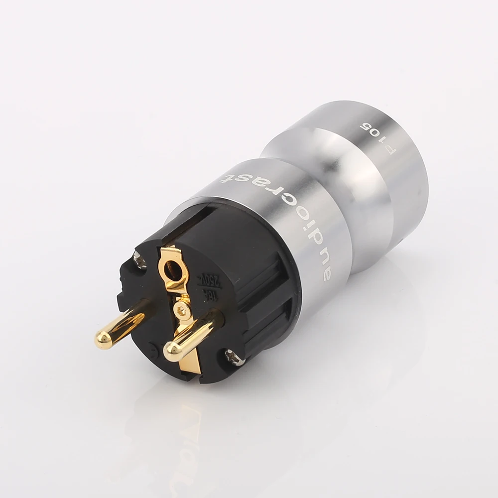 HI End 24K позолоченная Европейская стандартная штепсельная Вилка для электросети