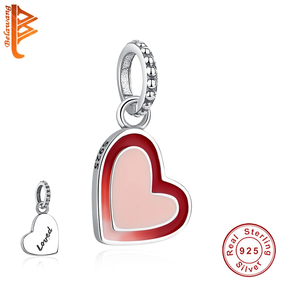 Оптовая Продажа Аутентичные 925 стерлингового серебра розовое эмалированное