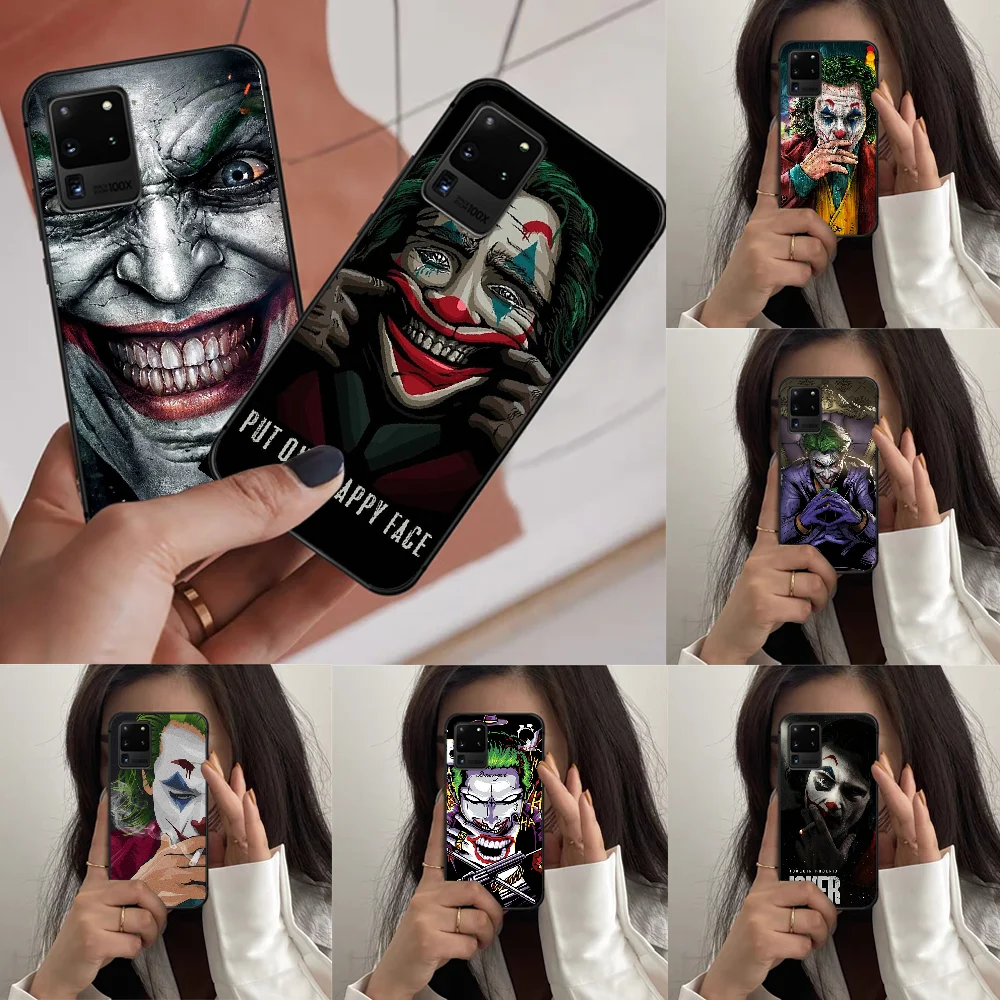 

Joker Phone Case For Samsung Galaxy S 7 21 Note 8 9 10 20 E FE Ultra Plus black Hoesjes Soft Etui 3D Funda Luxury Back Pretty