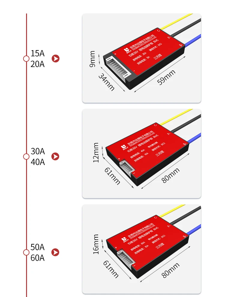 Водонепроницаемый BMS 10S 36V литиевая Батарея Защитная панель для баланса 15A 20A 30A 40A