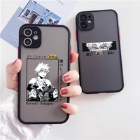 phone case for iphone 13 x xr 8 7 plus xs max se 2 12 mini 11 pro max comics my hero academia black hard shockproof back cover