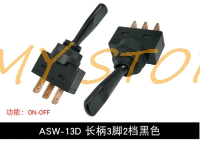 10 шт. ASW14 ASW-13-101 ASW-13-103 20A/12VDC 10A/125VAC ON/OFF 2/3Pin 12 мм крепление тумблер черный пластик для