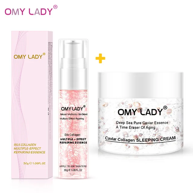 OMY LADY, экстракт виноградных косточек, витамин С, сыворотка, крем для лица, жидкая эссенция, задержка старения, уменьшение морщин, увлажняющий крем для кожи - Вес нетто: Silk Sleeping Cream