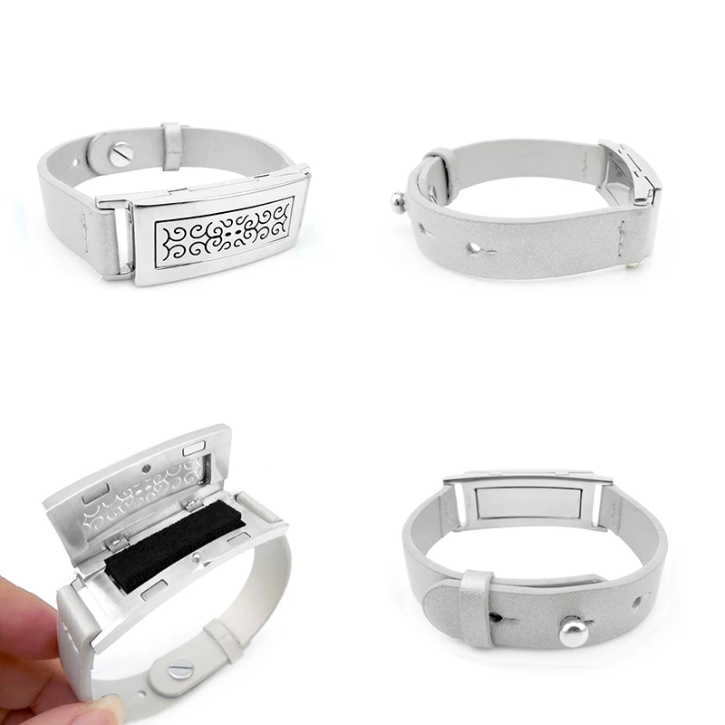 Прямоугольник 50*17 мм черный браслет из натуральной кожи нержавеющая сталь