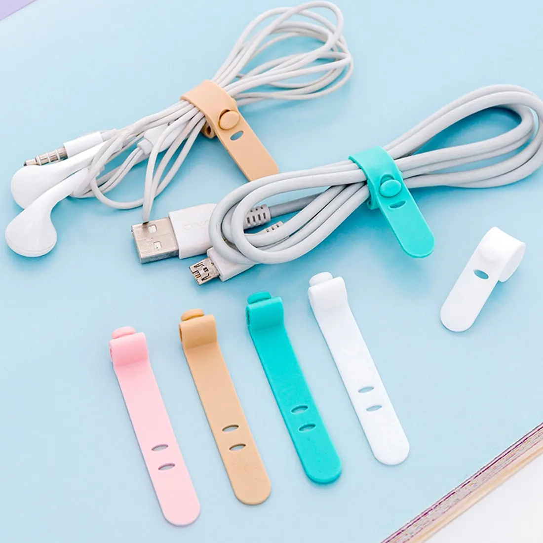 

4 Pcs/lot Multipurpose Desktop Phone Cable Winder Earphone Clip Charger Organizer Management Wire Cord fixer Silicone Holder