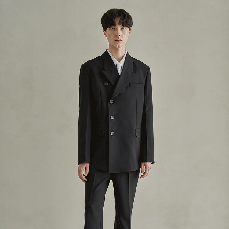 

XS-6XL 2021 New Men's Clothing Original Double breasted loose simple and classic Blazer Suit Plus Size Singer Costumes