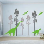 Огромный динозавр сосна природная Наклейка на стену Парк Юрского периода Динозавр животные Джунгли Лес Наклейка на стену гостиная спальня виниловый Декор