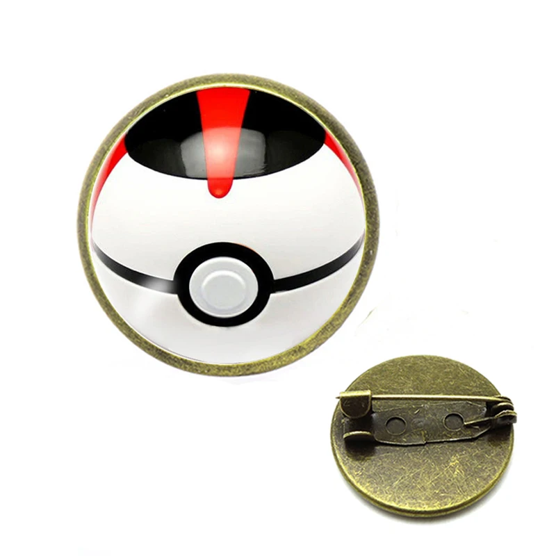 Pokeball Броши с изображением эльфа мяч покебалл Стекло булавка кабошоном аниме