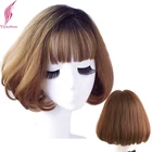 Yiyaobess черный коричневый льняной серый Омбре синтетический волнистый парик короткие боб парики для женщин натуральные волосы высокая температура 12 дюймов