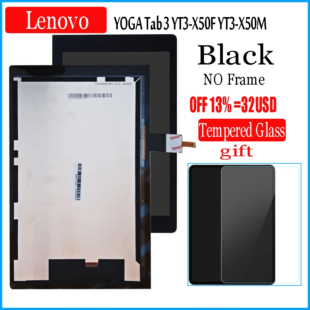 10 1 дюймовый сенсорный ЖК дисплей для Lenovo YOGA Tab 3 с дигитайзером сенсорного экрана цифровым преобразователем