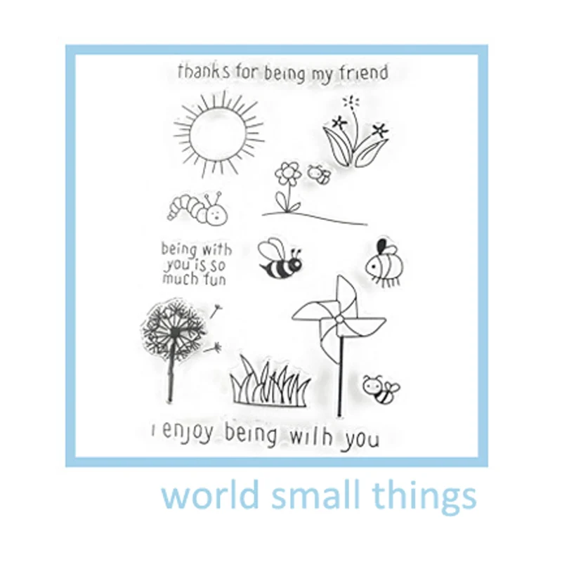 world small things Английский алфавит числа животных Рождество чистая печать, штемпели для бумаги Ремесло Декор DIY Скрапбукинг книга для путешествий фотоальбом 1 шт - Цвет: world small things