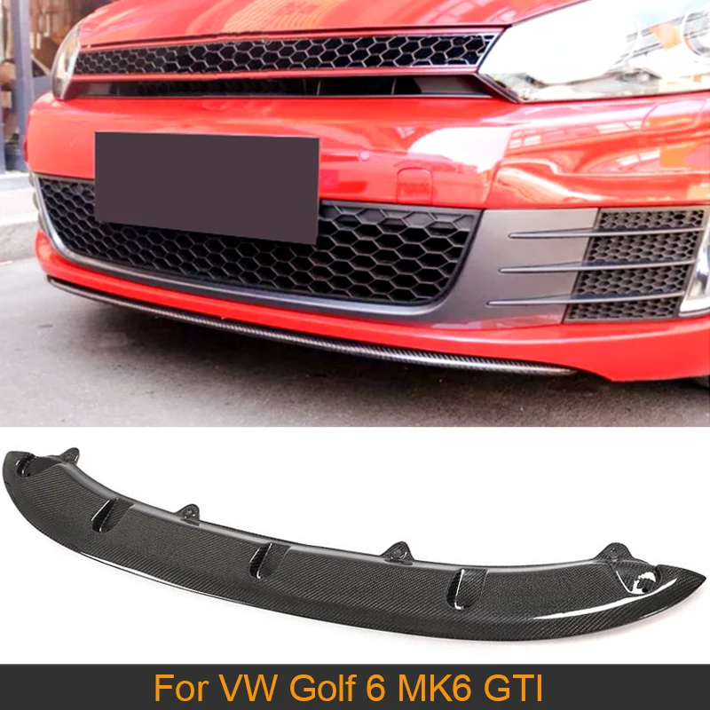 Передний бампер из углеродного волокна спойлер для Volkswagen VW Golf 6 MK6 GTI 2010 2013