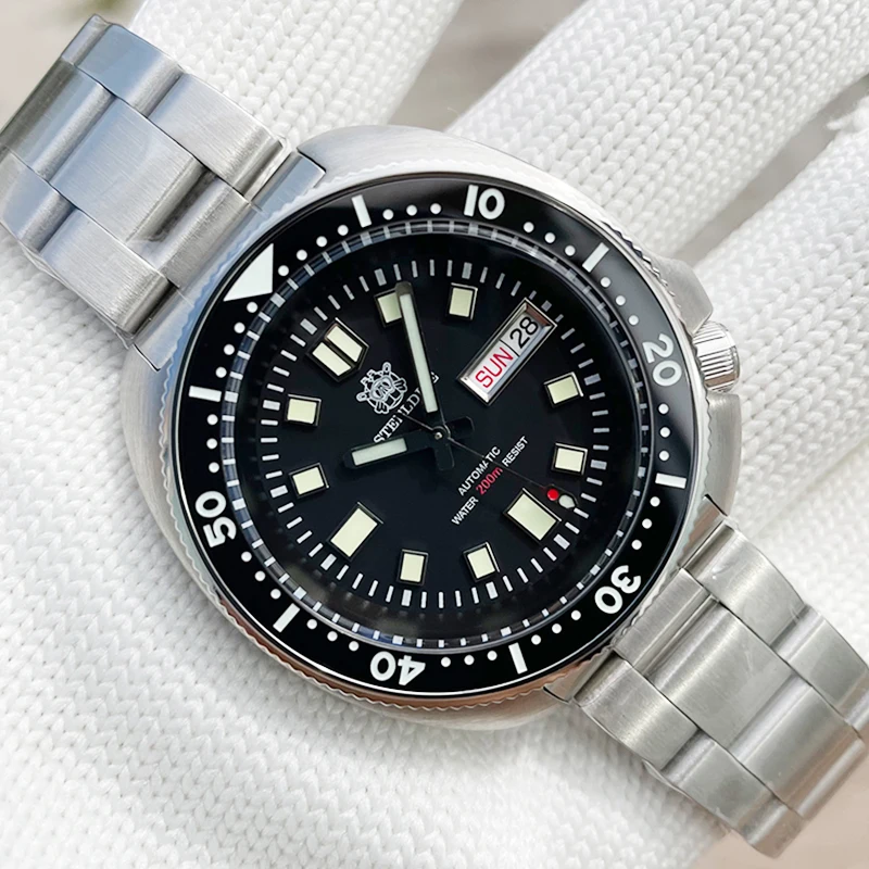 

Мужские механические наручные часы STEELDIVE Abalone SD1970W, швейцарские светящиеся японские часы NH36 Move Men t 200M, водонепроницаемые часы с сапфировым ст...