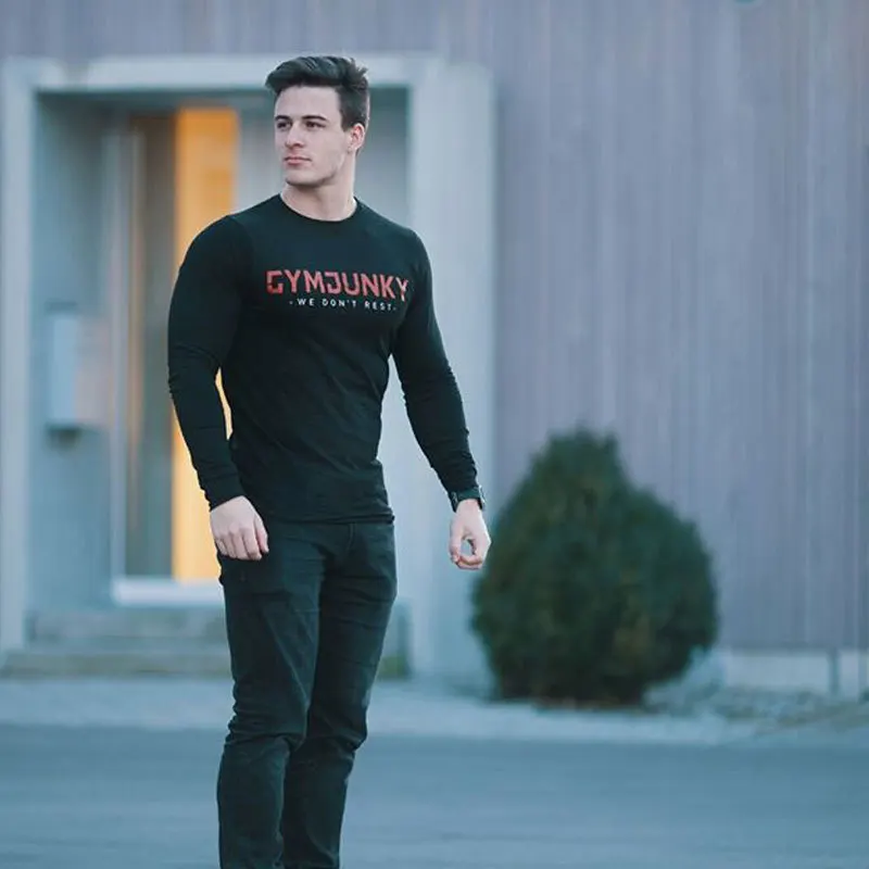 Мужские хлопковые спортивные футболки для бега с коротким рукавом и круглым