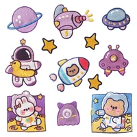 new cartoon astronaut spaceship embroidery patches stick on cloth sticker patches on clothes sewing accessories applies