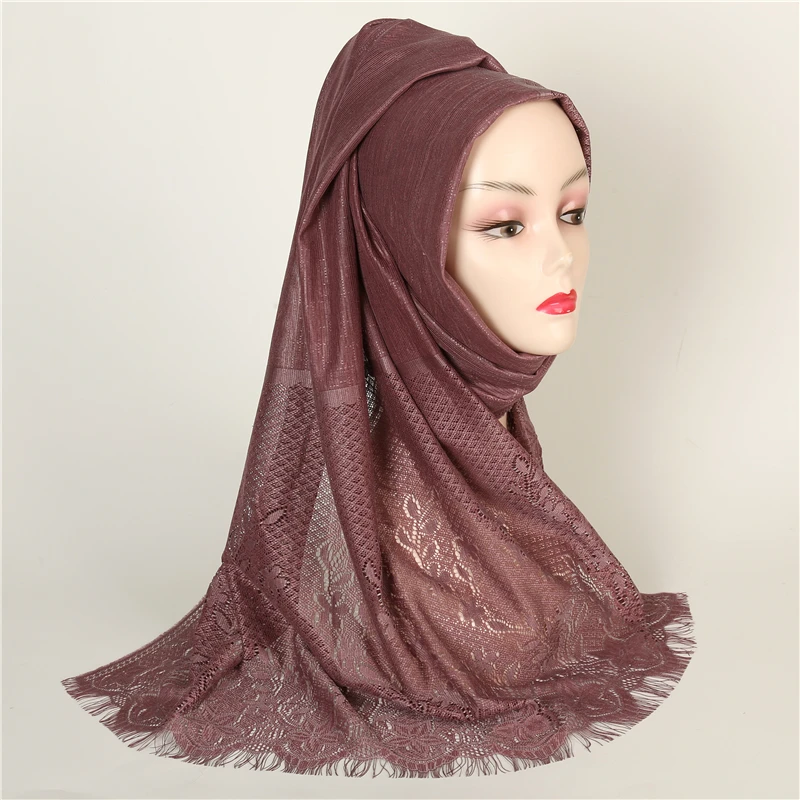 

Solid Lace Hoofdband 2020 Nieuwe Winter Sjaal Vrouwen Elegante Bloemenprint Hollow Out Sjaals En Wraps Femme Hijab Pashmina