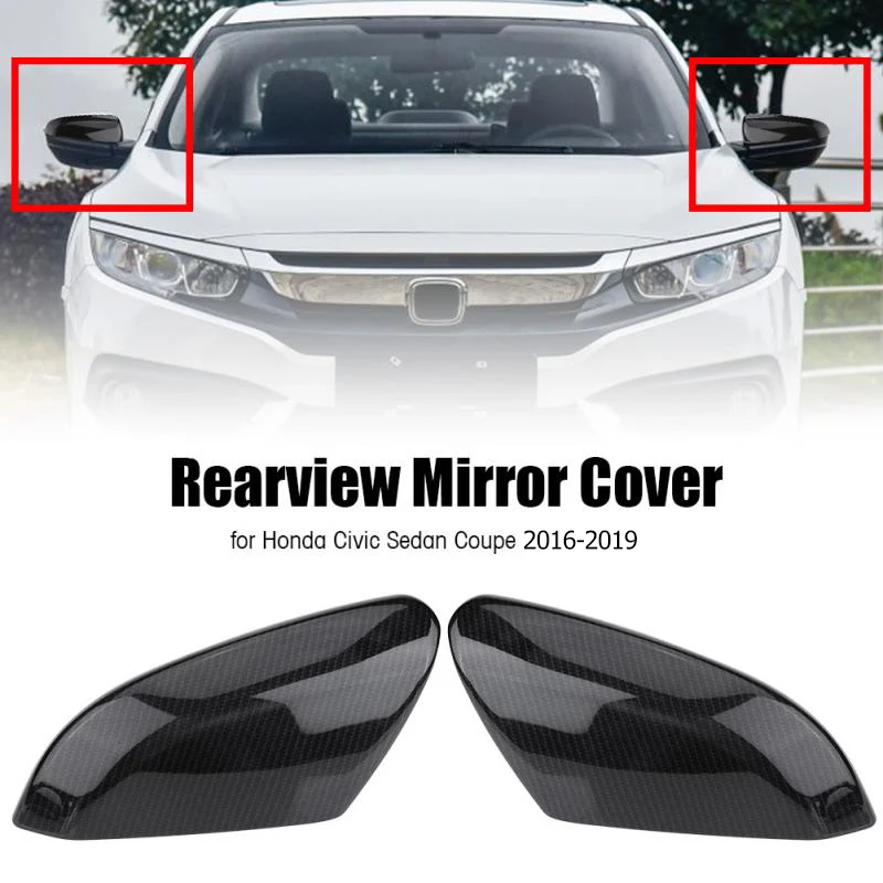 2X заднее зеркало заднего вида из углеродного волокна для Honda Civic Sedan Coupe 2016 2017 2018 2019