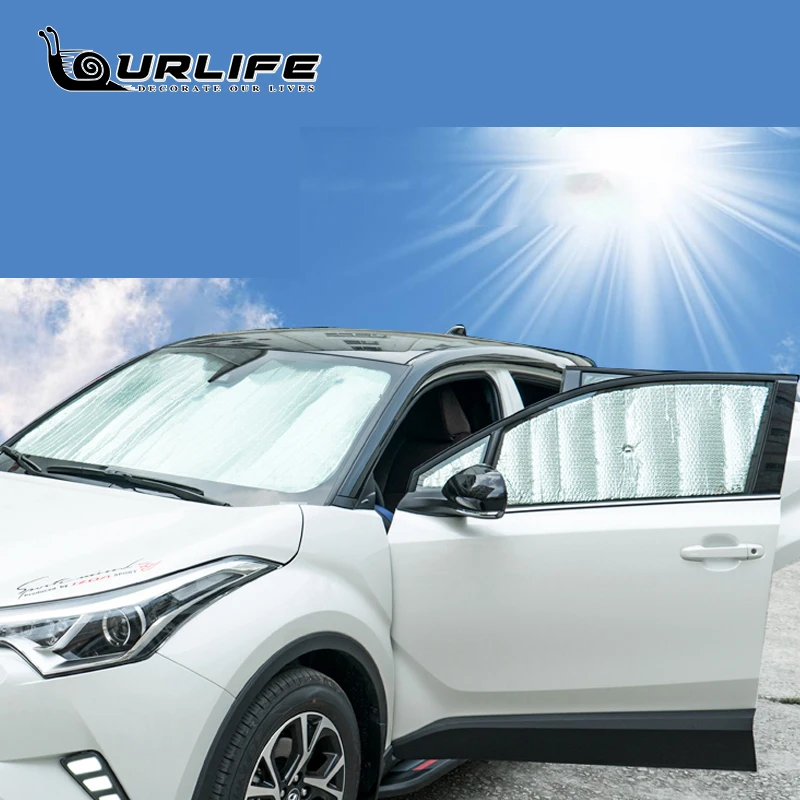

For Toyota CHR C-HR XA10 2018 2019 2020 2021 2022 Car Aluminum Foil Windshield Sunshade Back Front Rear Window Sun Shade Visor