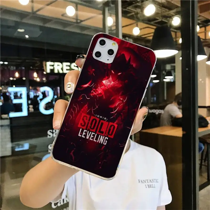 Аниме чехол для телефона Solo Leveling для iPhone 12 Pro Max 11 XS Max 8 7 6 6S Plus X 5S SE 2020 XR.