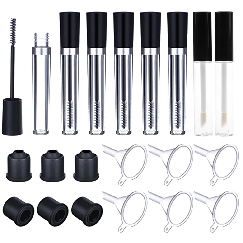 Набор 8 бутылок прозрачная пластиковая тушь для губ блеск пустая