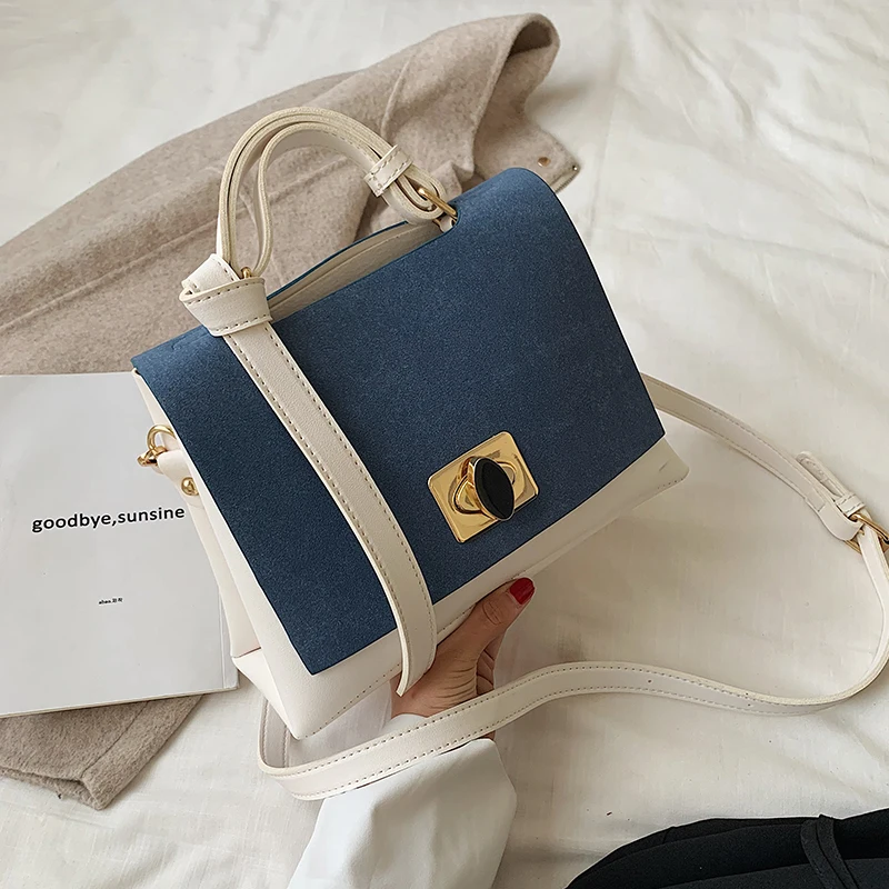 Винтажная женская сумка контрастного цвета на плечо Женская Роскошная