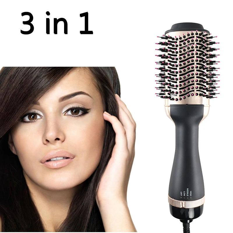 

3-в-1 одношаговый фен с горячим воздухом щетка для выпрямления волос плойка расческа Электрический Фен щетка для укладки волос профессионал...