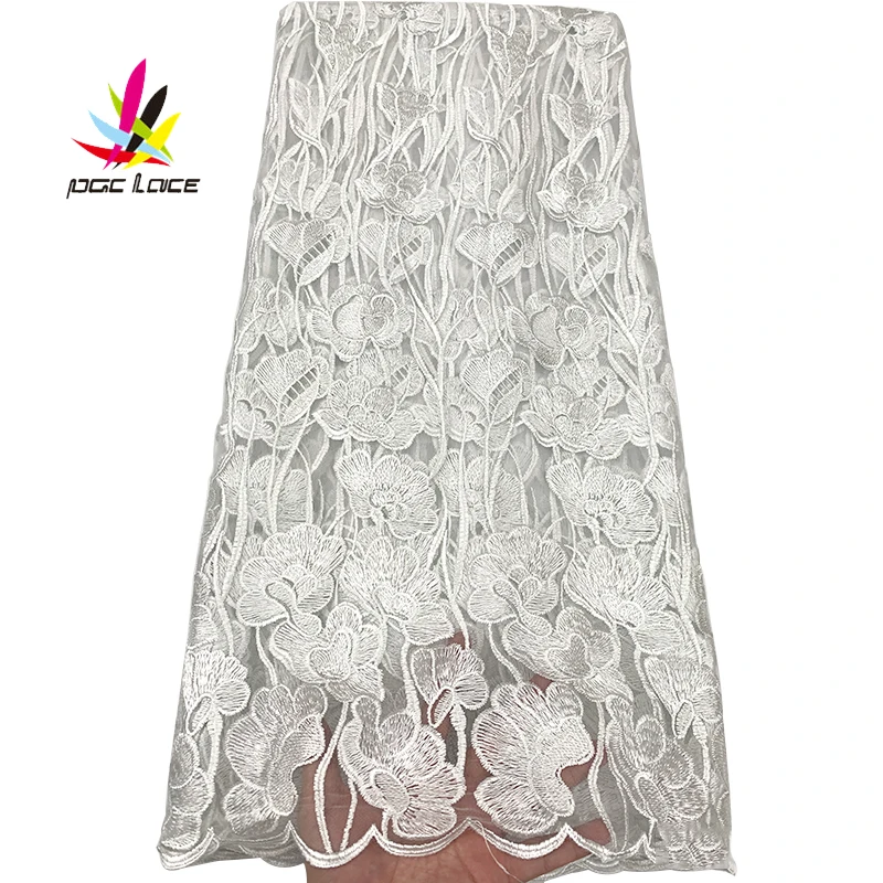 Чистая белая африканская кружевная ткань 2019 высокое качество кружева