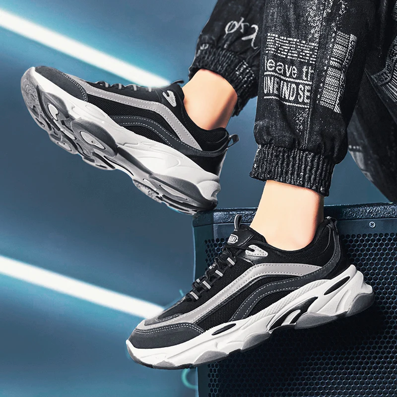 

2021 Spring Summer The New Men's Comfortable Mesh Breathable Joker Simple Low Lace-up Soft Bottom Sneakers Rubber Outdoor