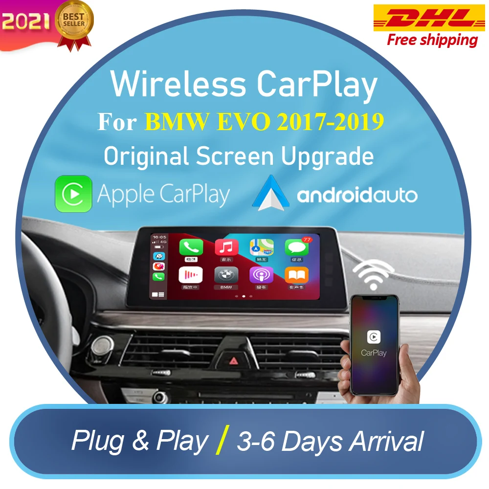 Беспроводной автоматический модуль Apple CarPlay Android для BMW EVO 1 2 3 5 7 серии X1 X3 X4 X5 X6 2017 2019