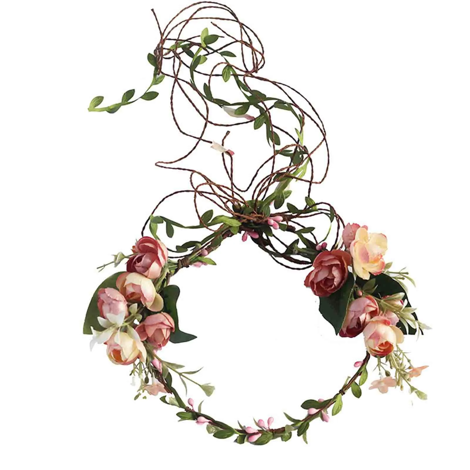 

New Fashion Women Bridal Flower Garland Headband Flower Crown Hair Wreath Hair Accessories Party Wedding Headpiece#G