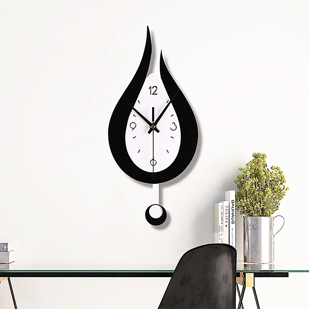 New European Wall Clock Bedroom Living Room Creative Water Drop Modeling Pendulum Clocks Home Silent Horloge Art Decoration | Дом и сад